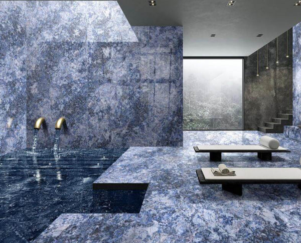 Jingtailan Blue Sintered Stone – 5x10 ft, 6mm Thickness, ABC Seamless Pattern