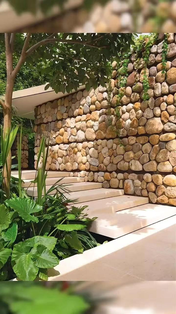 Riverstone PU Wall Panels – Realistic Cobblestone Texture for Indoor & Outdoor Use